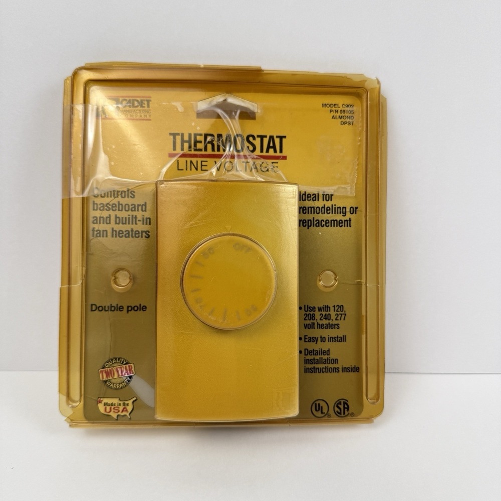 CADET Thermostat C902 Double Pole Line Voltage Wall Baseboard Made USA